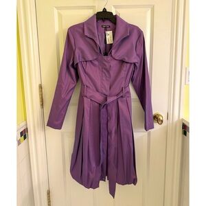 NWT Vintage Samuel Dong Purple Bubble Hem Trench Coat